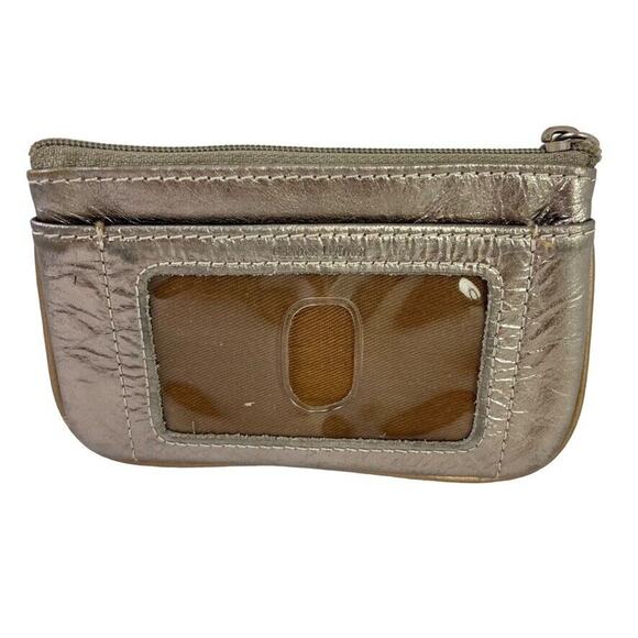 Fossil Womens Metallic Leather Coin Purse ID Holder Small Wallet Key Chain Bag - Picture 9 of 16